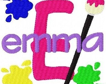 Painting Art Monogram Font Machine Embroidery Design Set // Paint Embroidery Design // Embroidery Design,machine embroidery/Joyful Stitches