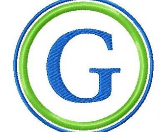 Double Circle Machine Embroidery Monogram Font Design Set, Machine Embroidery Designs, Embroidery Font // Joyful Stitches