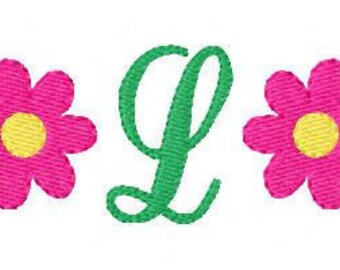 Flower Mini Monogram Machine Embroidery Design Set, Machine Embroidery Designs, Embroidery Font // Joyful Stitches