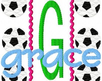 Soccer Balls // Machine Embroidery Monogram Font Set // Joyful Stitches