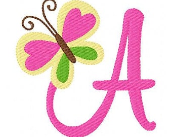 Butterfly Machine Embroidery Monogram Font Design Set // Spring Embroidery Design // Butterfly Embroidery Design // Joyful Stitches