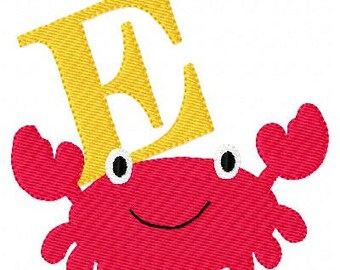 Sand, Crab, Machine Embroidery Monogram Font Design Set, Summer, Beach, Instant Download, Embroidery font // Joyful Stitches