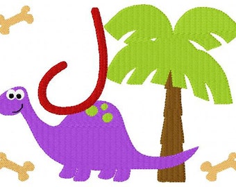 Dinosaur // 5x7 // Machine Embroidery Monogram Design Set, Machine Embroidery Designs, Embroidery Font // Joyful Stitches