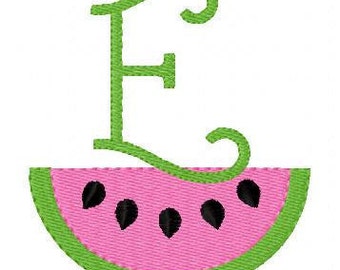 Watermelon // Summer// Monogram Machine Embroidery Font Design Set, Machine Embroidery Design // Joyful Stitches