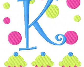 Bake Shop // Cupcake // Monogram Embroidery Font Design Set, Machine Embroidery Designs, Embroidery Font // Joyful Stitches