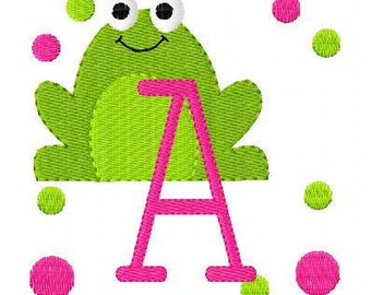 Frog Monogram Embroidery Font Design Set, Machine Embroidery Designs, Embroidery Font // Joyful Stitches