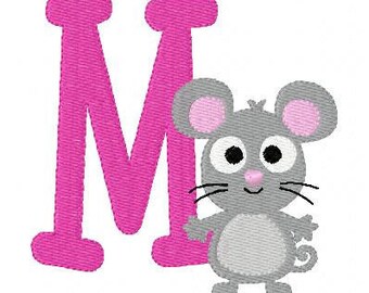 Mouse Monogram Embroidery Font Design Set // Joyful Stitches