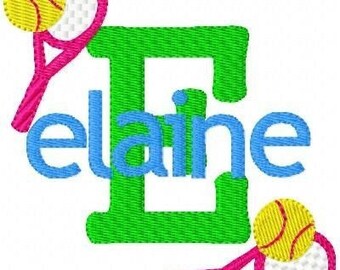 Tennis Sports Monogram Font Machine Embroidery Design Set, Machine Embroidery Designs, Embroidery Font // Joyful Stitches