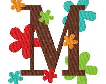 Flowers Monogram Embroidery Font Design Set. Machine Embroidery Designs, Embroidery Font, Monogram Embroidery // Joyful Stitches