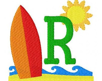 Surfing // Monogram Embroidery Font Design Set, Embroidery font, Embroidery Monogram Font // Joyful Stitches