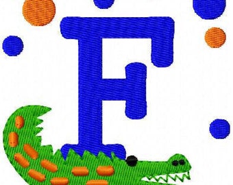 Gator // Alligator // Dots // Machine Embroidery Monogram Set, Machine Embroidery Designs, Embroidery Font // Joyful Stitches