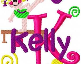 Gymnastics // Gymnast // Monogram Machine Embroidery Font Designs, Machine Embroidery Designs, Embroidery Font // Joyful Stitches