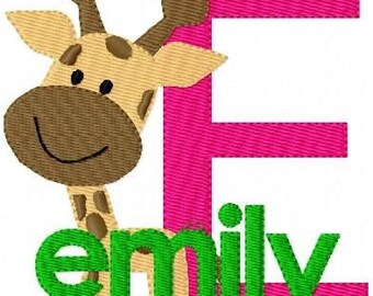 Giraffe Baby Machine Embroidery Monogram Font Design Set, Machine Embroidery Designs, Embroidery Font, Monogram Designs // Joyful Stitches