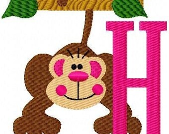 Silly Monkey Machine Embroidery Monogram Font Design Set