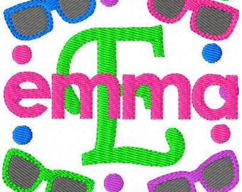 Sunglasses // Shades // Monogram Embroidery Font Design Set, Embroidery font, Embroidery Monogram Font, Machine embroidery// Joyful Stitches