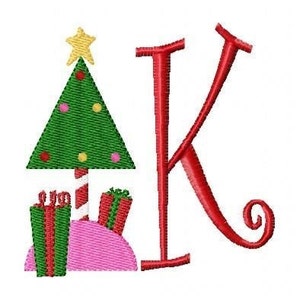 Christmas Tree with Gifts Embroidery Monogram Set, Monogram Embroidery Design, Embroidery Font, Christmas Embroidery, Joyful Stitches