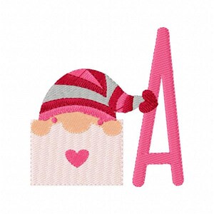 Be My Valentine Gnome Monogram Embroidery Machine Embroidery Designs, monogram, heart, Valentine Embroidery Design, Joyful Stitches