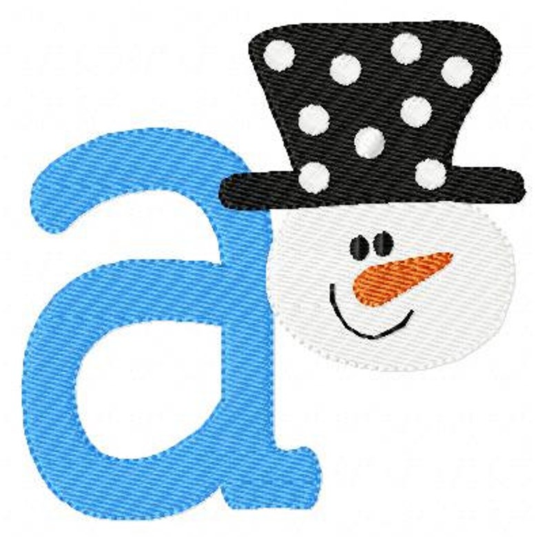 Snow Man Winter Monogram Embroidery Font Design Set Machine Etsy