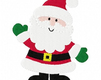Puede incluir: Un Papá Noel de dibujos animados con barba blanca y gorro rojo, con un cinturón rojo y negro, y sosteniendo una manopla verde en cada mano.