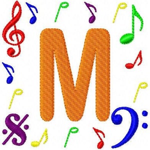 Music // Machine Embroidery Monogram Font Designs//music notes, music symbols, music embroidery designs, machine embroidery//Joyful Stitches