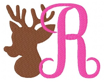 Deer Monogram Machine Embroidery Font Design Set, Deer, Reindeer, Hunting, Machine Embroidery Designs, Joyful Stitches, Kim Thompson