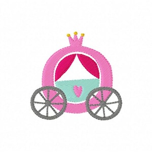 Princess Carriage Embroidery Design, Joyful Stitches, Princess, Embroidery Design, Carriage