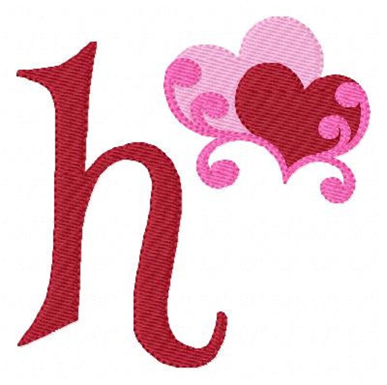 Heart with Swirls and Vine Embroidery Monogram Font Design Set Etsy
