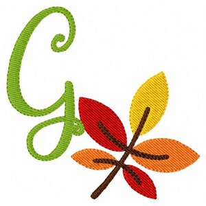 Autumn Fall Leaves Monogram Embroidery Design Set, Autumn Embroidery ...