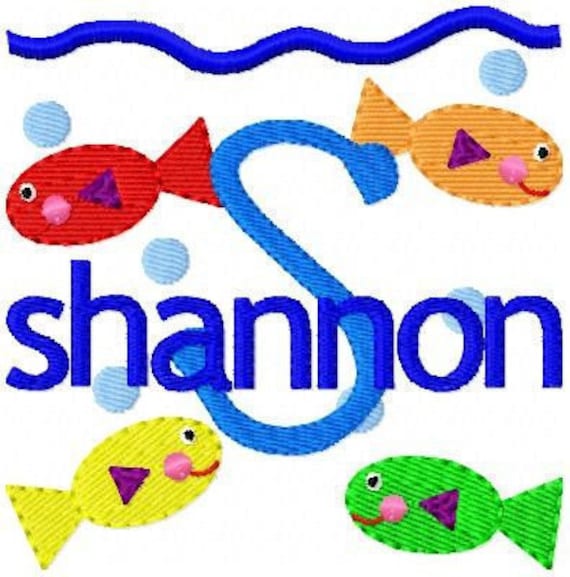 Fish Monogram Machine Embroidery Font Designs Machine Etsy