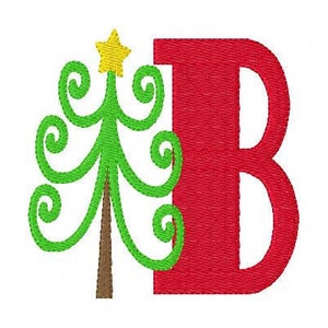 Christmas Tree // Monogram Embroidery Font Design Set, Machine Embroidery Design // Joyful Stitches