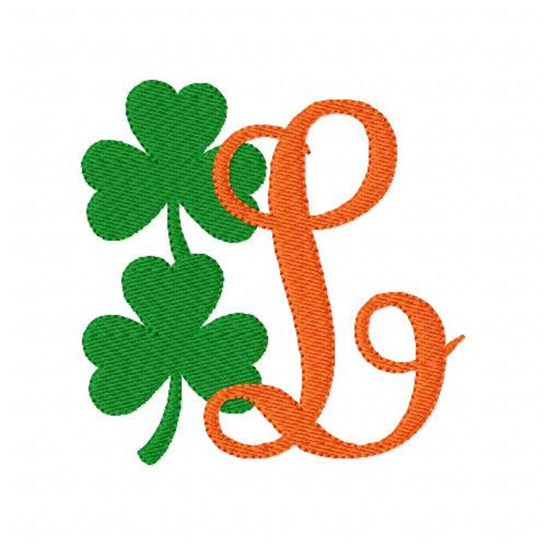 Lucky // Shamrock // Clover // St Patrick's Day // Monogramm Embroidery Font Design Set // Embroidery Design // Joyful Stitches Bild 1