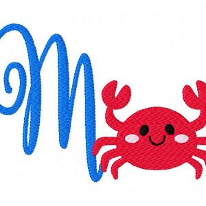 Summer // Crab // Beach // 5x7 // Monogram Machine Embroidery // Font Design Set, Embroidery font, Embroidery Monogram Font, Joyful Stitches