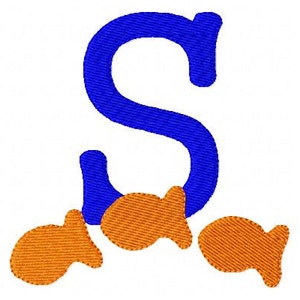 Goldfish Monogram Machine Embroidery Font Design Set // Fish Embroidery ...