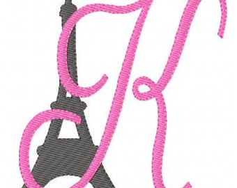 Eiffel Tower Paris Monogram Font Machine Embroidery Design Set, Machine Embroidery Designs, Embroidery Font, Monogram Design,Joyful Stitches