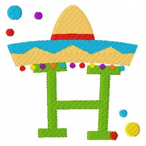 Cinco de Mayo // Sombrero, Machine Embroidery Monogram Font Design Set, Fiesta,Embroidery font, Embroidery Monogram Font // Joyful Stitches