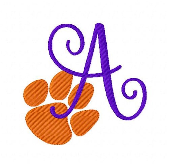 Paw Print Tiger Monogram Font Machine Embroidery Designs Embroidery Fonts Machine Embroidery Embroidery Pattern Joyful Stitches