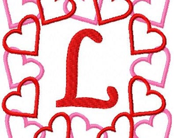 Heart, Valentine, Monogram Embroidery Design, Embroidery font // Joyful Stitches