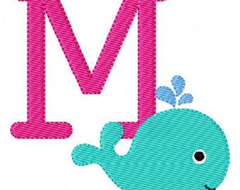 Whale Machine Embroidery Monogram Font Set, Instant Download, Embroidery font, Embroidery Monogram Font // Joyful Stitches