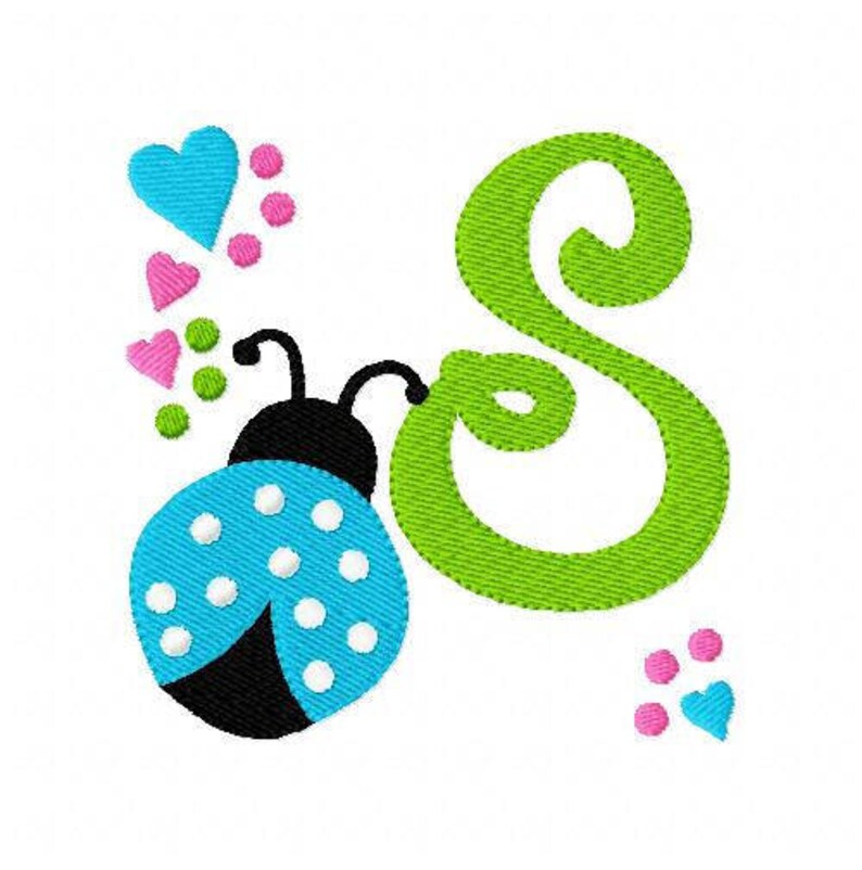 Ladybug with hearts and dots  jessecmault monogram design set  etsy