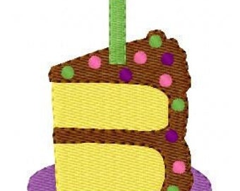 Embroidery Design, Birthday Cake Slice  // Joyful Stitches