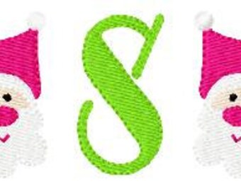 Santa // Christmas // Mini // Monogram Machine Embroidery Design Font Set, Machine Embroidery Design // Joyful Stitches