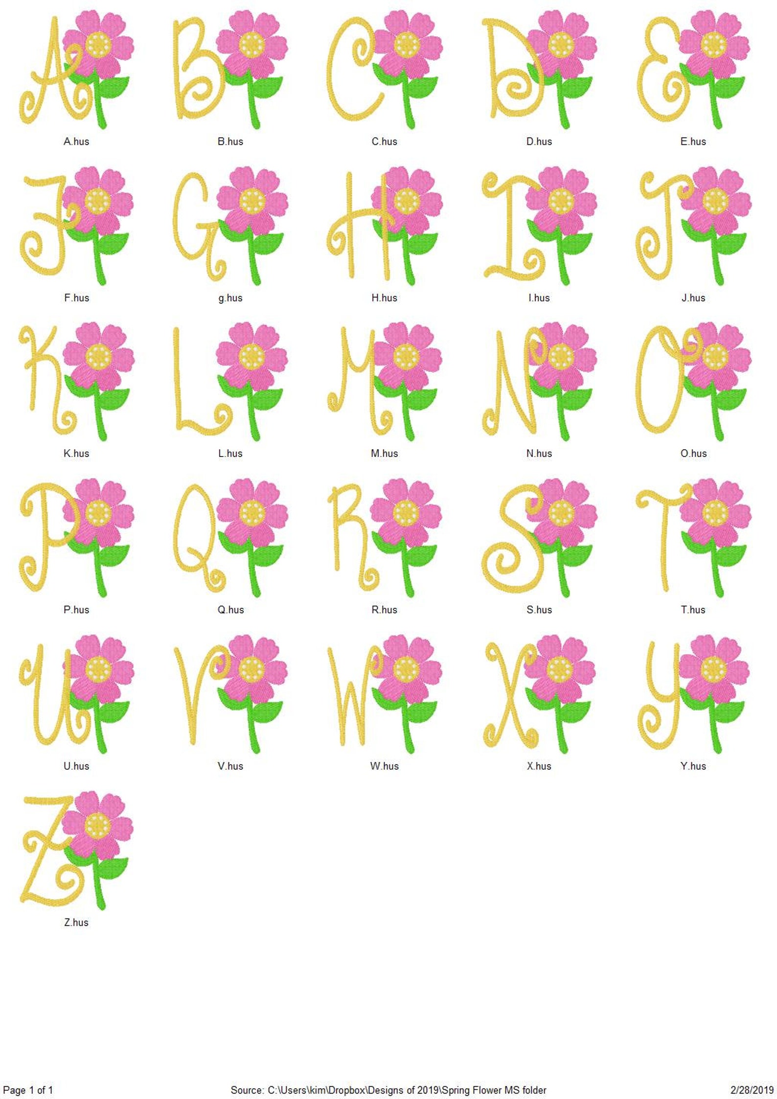 Spring Flower Monogram Embroidery Design Set, Joyful Stitches ...