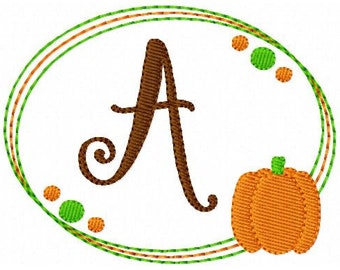 Pumpkin, Fall, Monogram Embroidery Font Design Set, Machine Embroidery Designs, Embroidery Font, Joyful Stitches