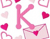 Love Letters Valentine Monogram Machine Embroidery Font Design Set // Joyful Stitches