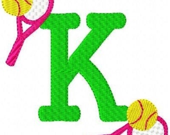 Tennis // Sports // Monogram Font Machine Embroidery Design Set // Joyful Stitches