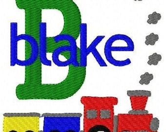 Train Monogram Embroidery Font Design Set, Machine Embroidery Designs, Embroidery Font, Monogram Embroidery, Locomotive // Joyful Stitches