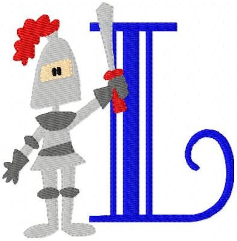 Knight Monogram Machine Embroidery Designs, Machine Embroidery Designs, Embroidery Font, knight mascot, machine embroidery//Joyful Stitches image 1