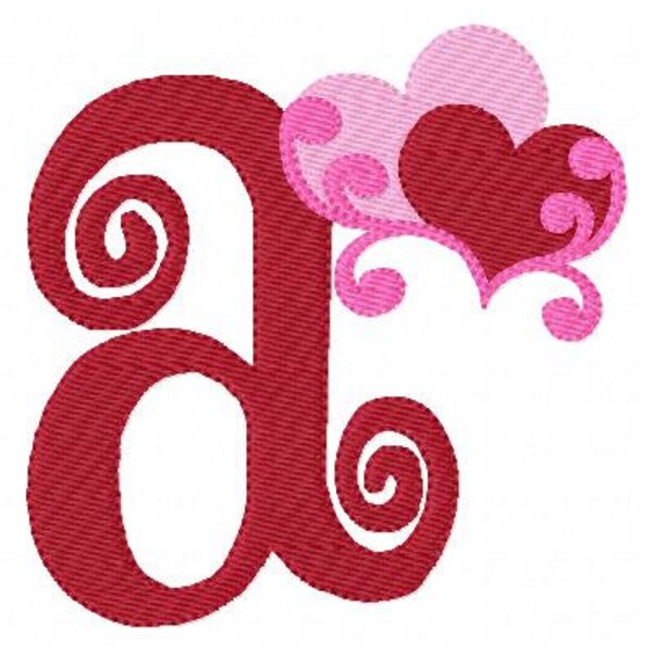 Heart with Swirls and Vine Embroidery Monogram Font Design Set, Valentine Embroidery Design, Joyful Stitches