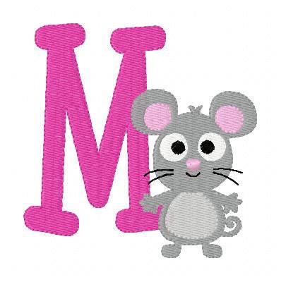 Mouse Monogram Embroidery Font Design Set // Joyful Stitches - Etsy