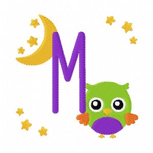 Halloween Fall Owl Monogram Embroidery Design Set, Moon, Stars, Monogram, Embroidery designs, Joyful Stitches
